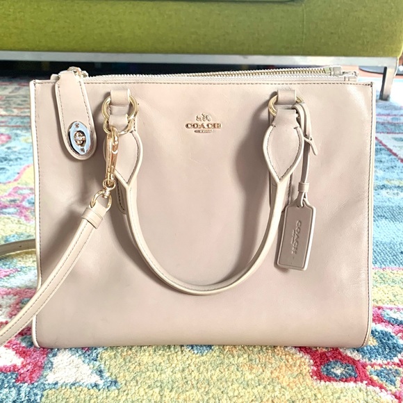 Coach Crosby Carryall Crossbody Satchel Taupe - Picture 3 of 8